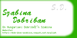 szabina dobriban business card